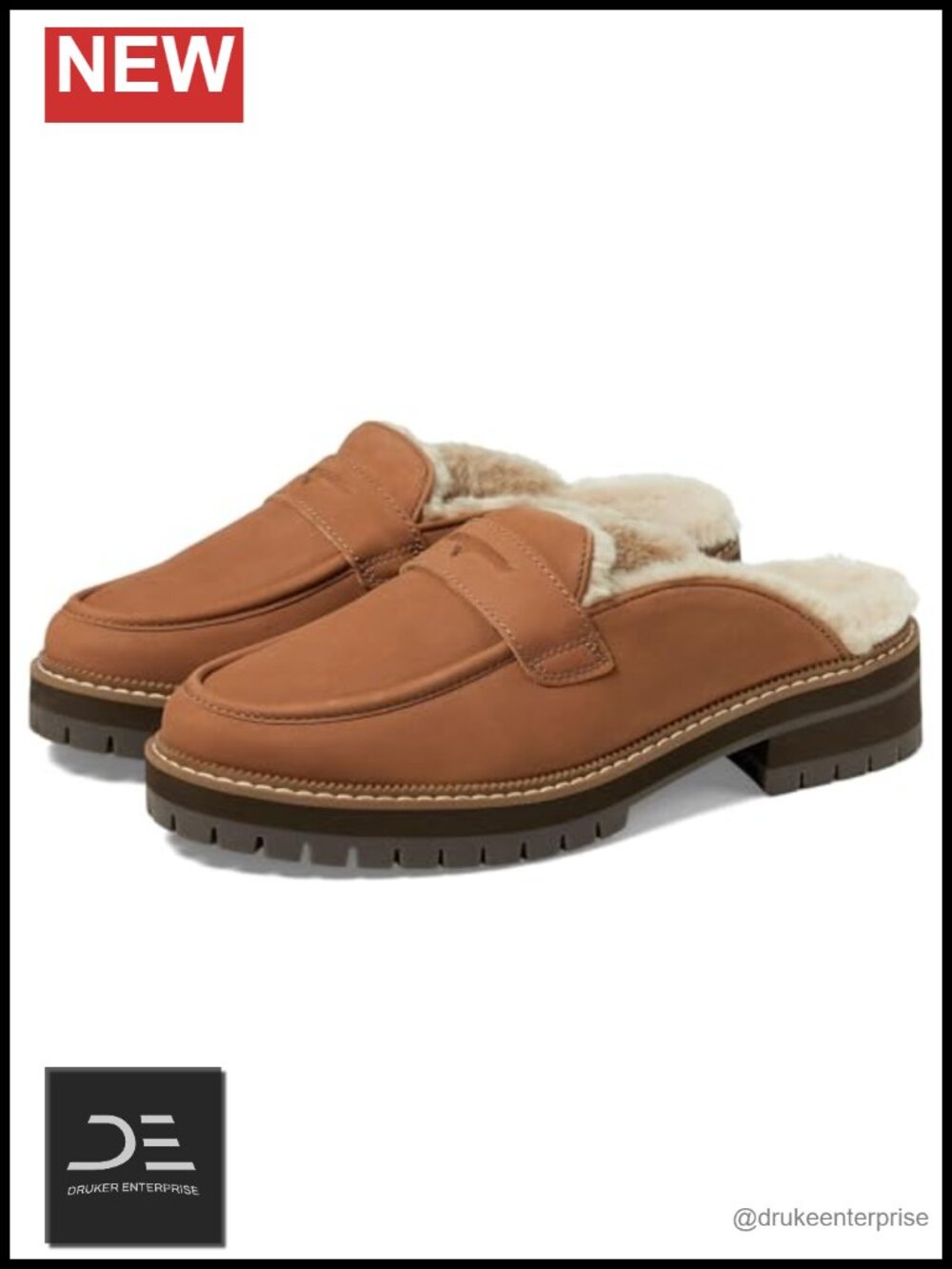 TOMS Cara Mule Leather Moc Toe Slip-On Block Heel Casual Shoes